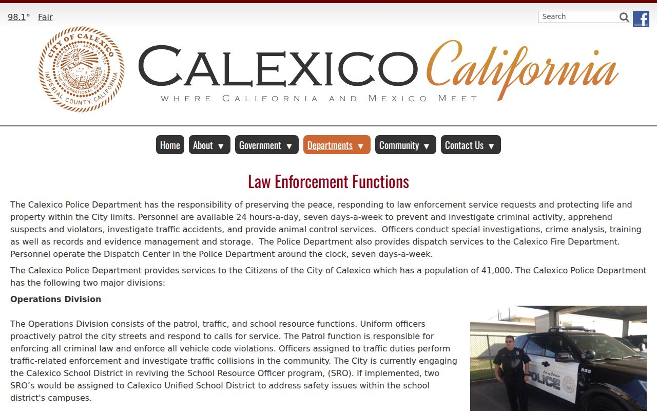 Calexico city records search and request interface
