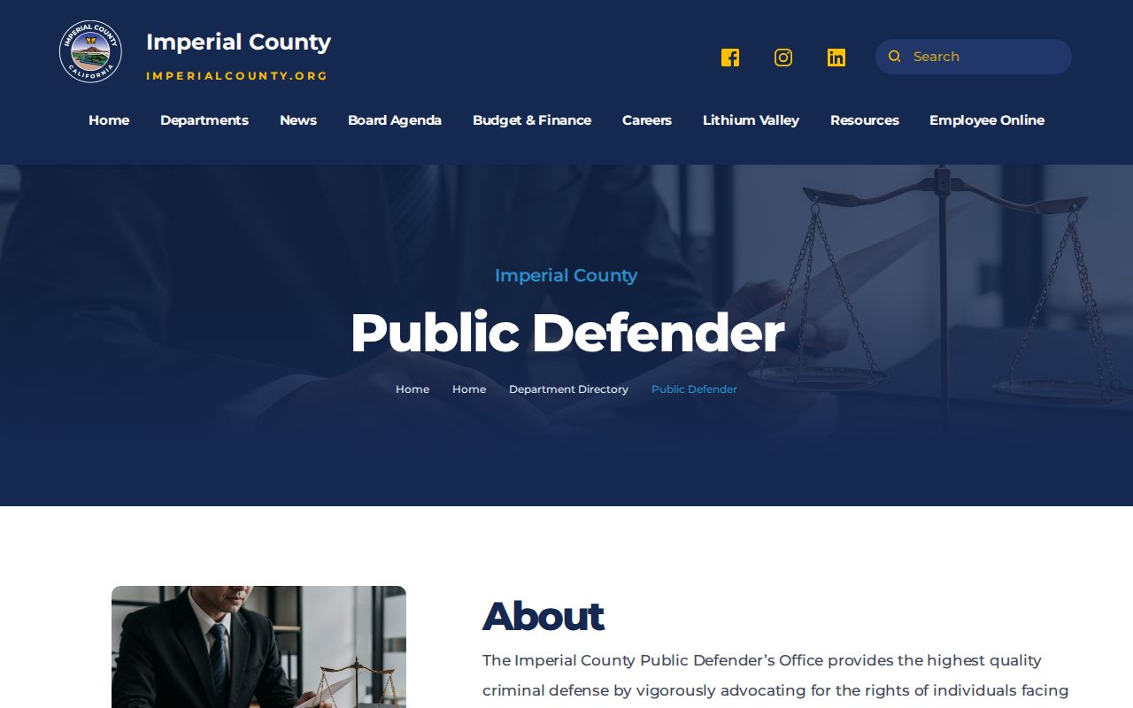 Imperial County Public Defender criminal court case information