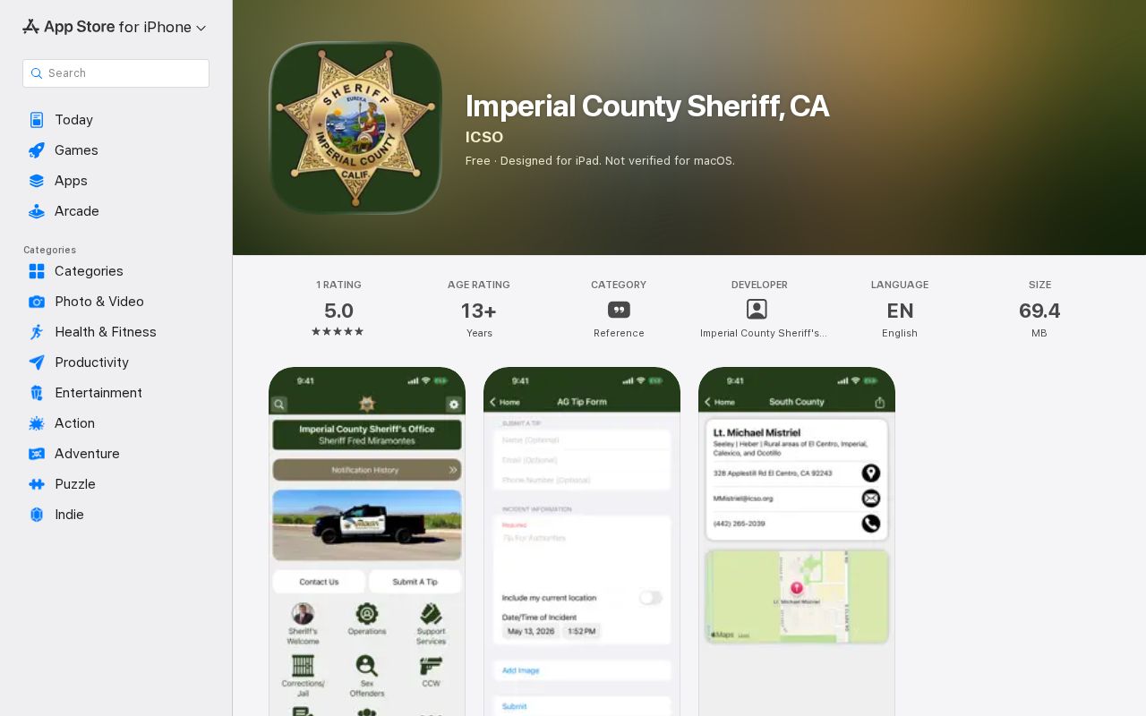 Imperial County Sheriff arrest and jail records app