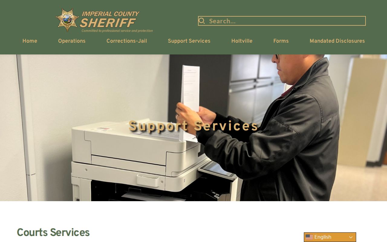 Imperial County arrest records at Sheriff Support Services