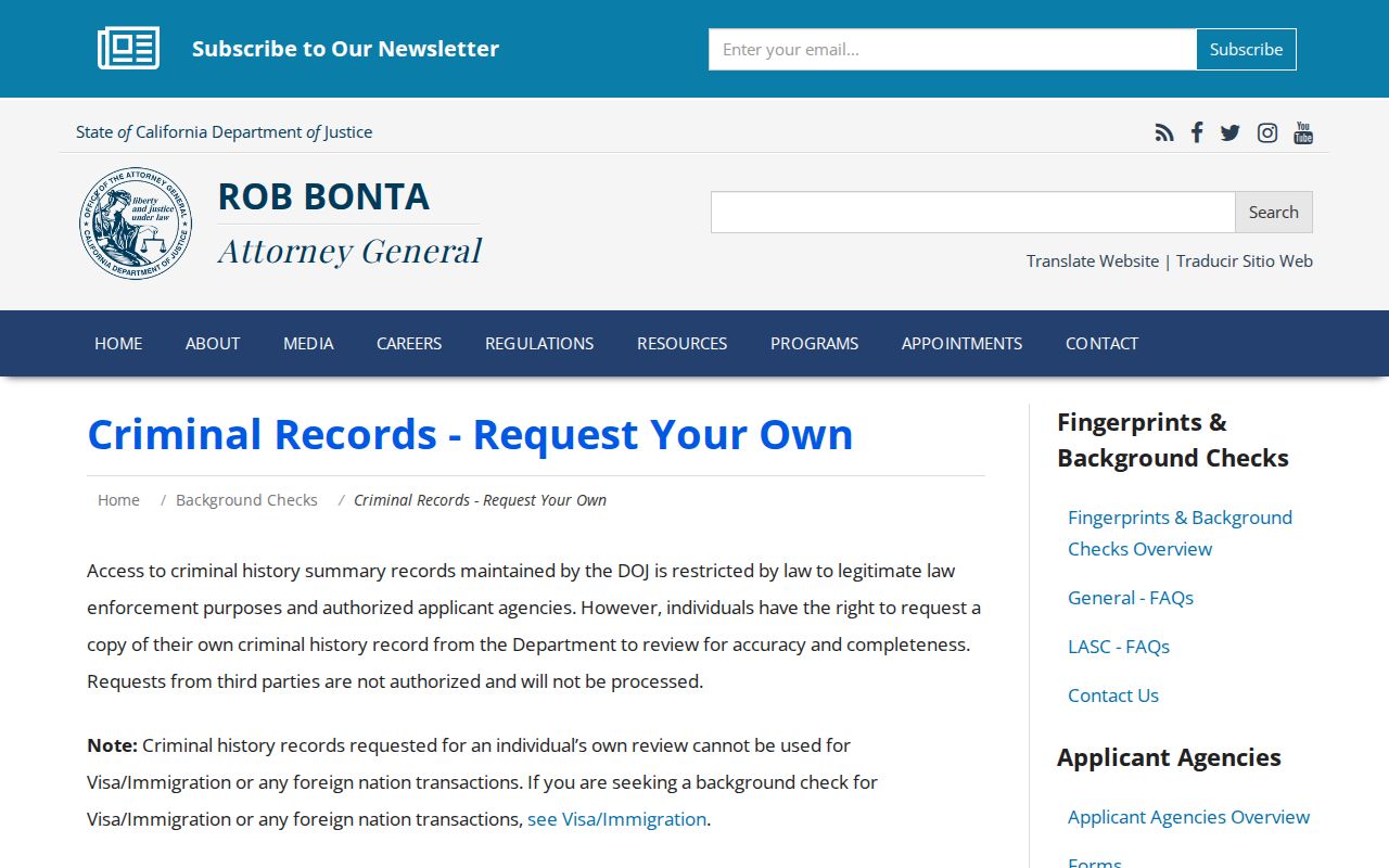 Imperial County criminal history through California DOJ record review