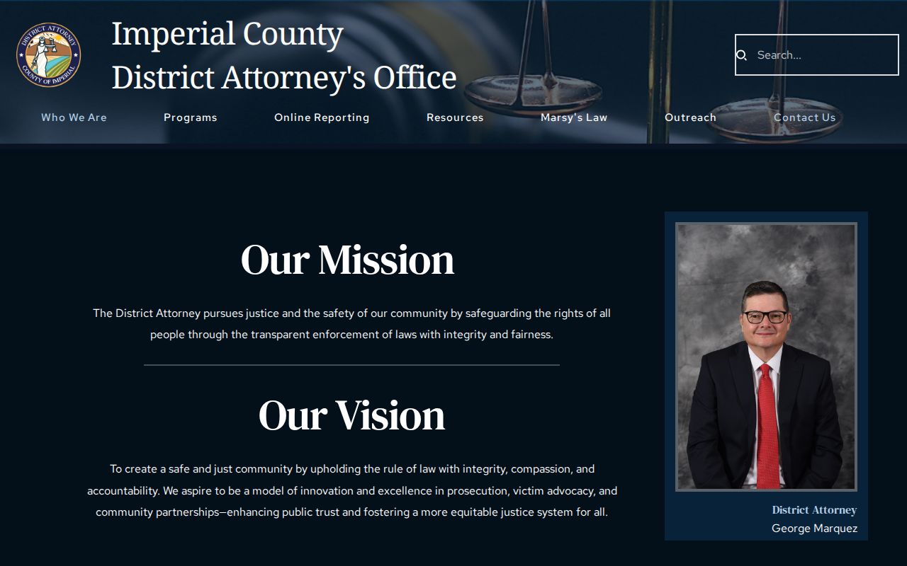 Imperial County criminal history and District Attorney records